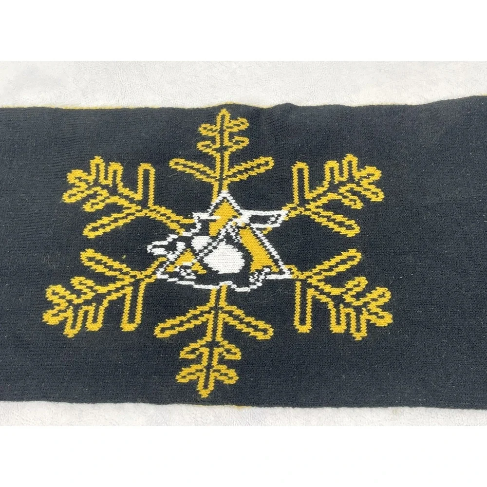 Pittsburgh Penguins Acrylic‎ Knit Double Sided Scarf Yellow Black